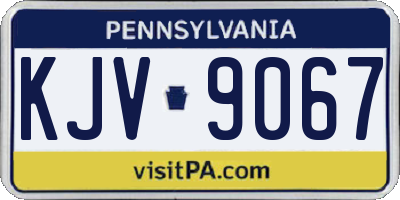 PA license plate KJV9067