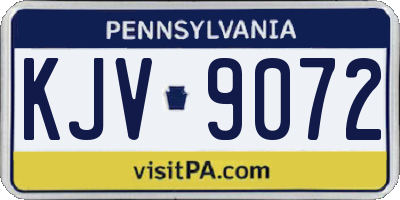 PA license plate KJV9072