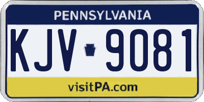 PA license plate KJV9081
