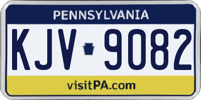 PA license plate KJV9082