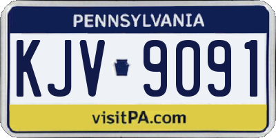 PA license plate KJV9091