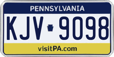 PA license plate KJV9098