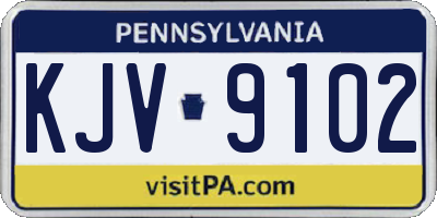 PA license plate KJV9102