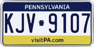 PA license plate KJV9107