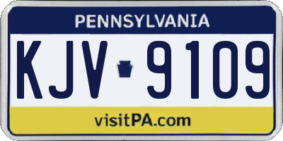 PA license plate KJV9109