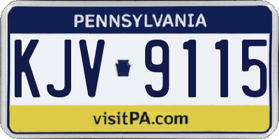 PA license plate KJV9115