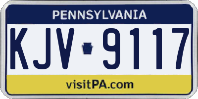 PA license plate KJV9117