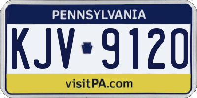 PA license plate KJV9120