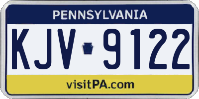 PA license plate KJV9122