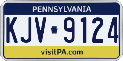 PA license plate KJV9124