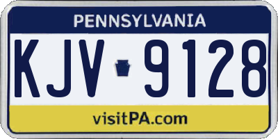 PA license plate KJV9128