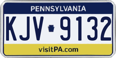 PA license plate KJV9132