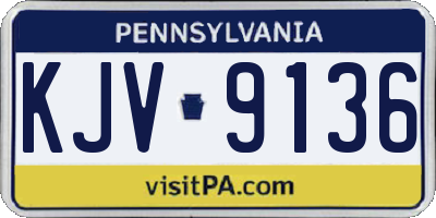 PA license plate KJV9136