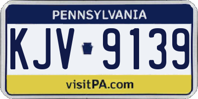 PA license plate KJV9139