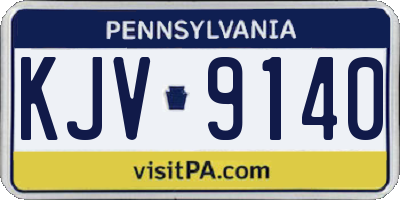 PA license plate KJV9140