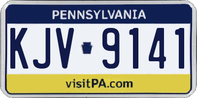 PA license plate KJV9141