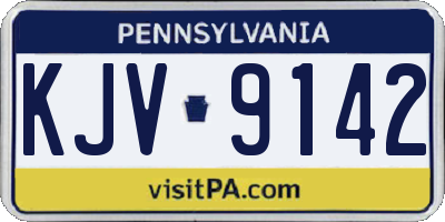 PA license plate KJV9142
