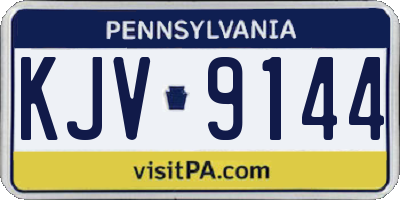 PA license plate KJV9144