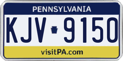 PA license plate KJV9150