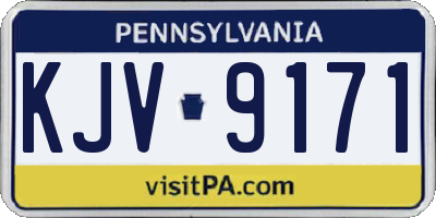 PA license plate KJV9171