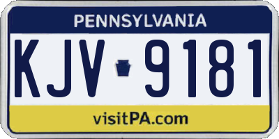 PA license plate KJV9181