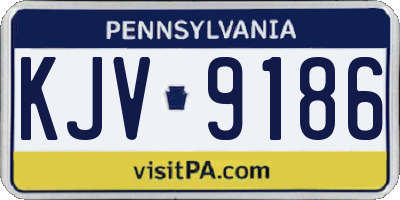 PA license plate KJV9186