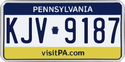 PA license plate KJV9187