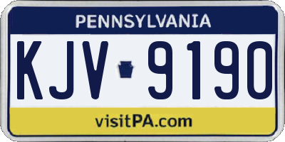 PA license plate KJV9190