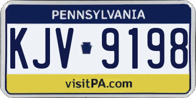 PA license plate KJV9198