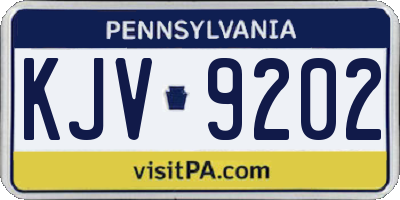 PA license plate KJV9202