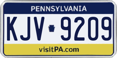 PA license plate KJV9209