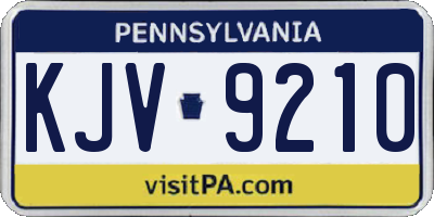 PA license plate KJV9210