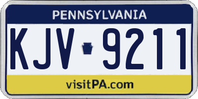 PA license plate KJV9211