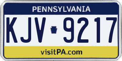 PA license plate KJV9217