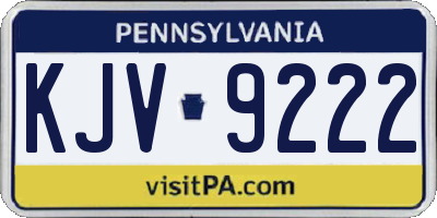 PA license plate KJV9222