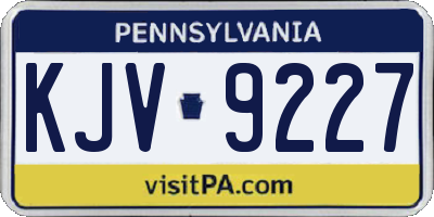 PA license plate KJV9227