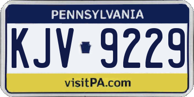 PA license plate KJV9229