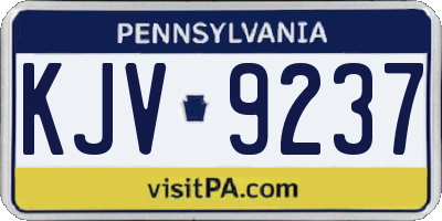 PA license plate KJV9237