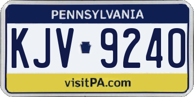 PA license plate KJV9240