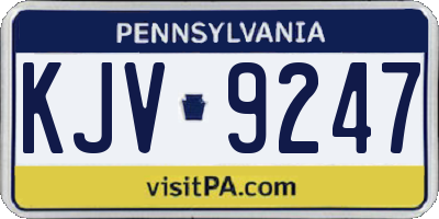 PA license plate KJV9247