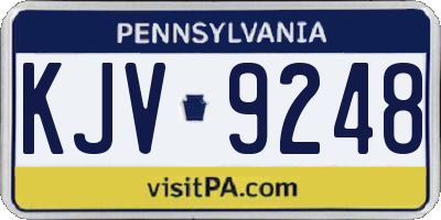 PA license plate KJV9248