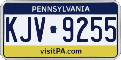 PA license plate KJV9255