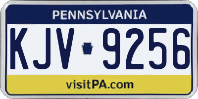 PA license plate KJV9256