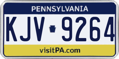 PA license plate KJV9264