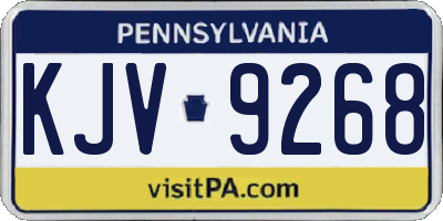 PA license plate KJV9268