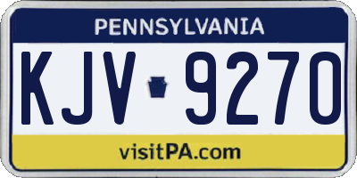 PA license plate KJV9270