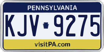 PA license plate KJV9275