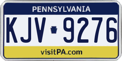 PA license plate KJV9276