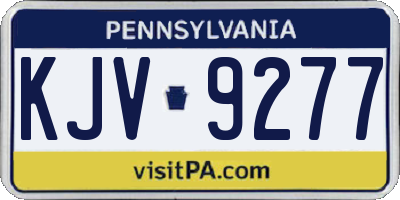 PA license plate KJV9277