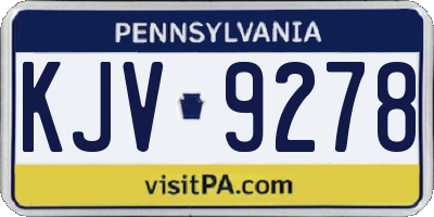 PA license plate KJV9278